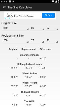 轮胎计算器(Tire Size Calculator)截图1