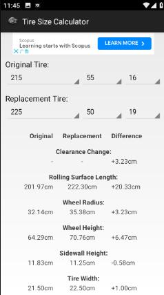 轮胎计算器(Tire Size Calculator)截图3