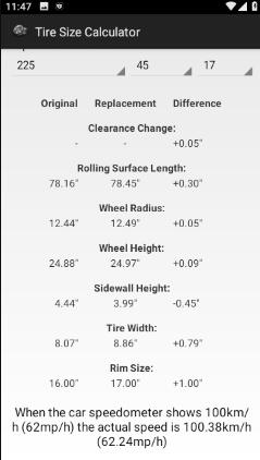 轮胎计算器(Tire Size Calculator)截图2