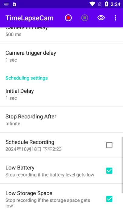 TimeLapseCam连续延时拍照软件截图2
