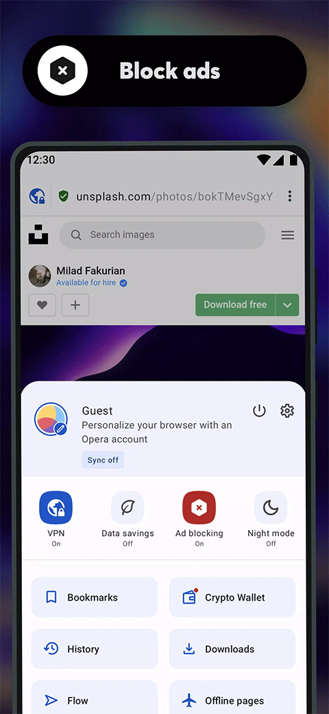 Opera beta 手机移动版截图1