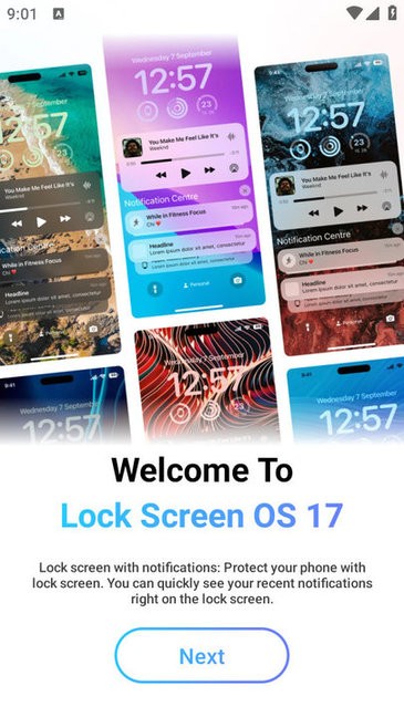 ilock安卓仿ios软件(iLock - Lock Screen OS 17)截图1