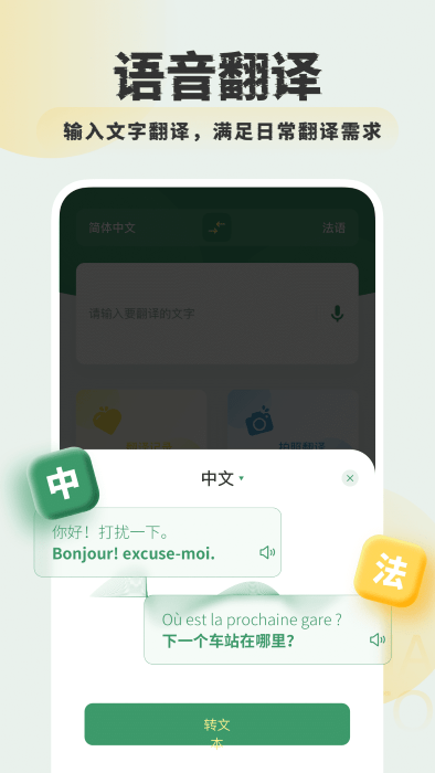 银叶实时翻译软件(改名法语翻译)截图2