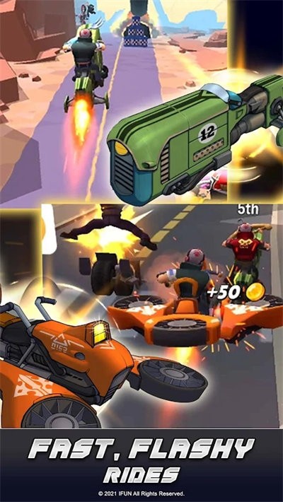 摩托车斗殴赛小游戏(race on)截图1