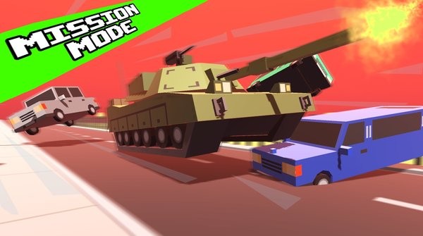 疯狂的道路坦克横撞游戏(crazy road tank rampage)截图1