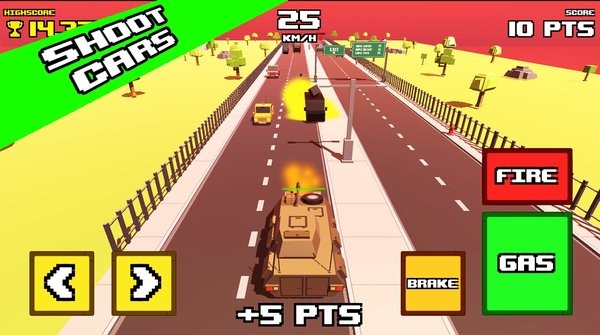 疯狂的道路坦克横撞游戏(crazy road tank rampage)截图3