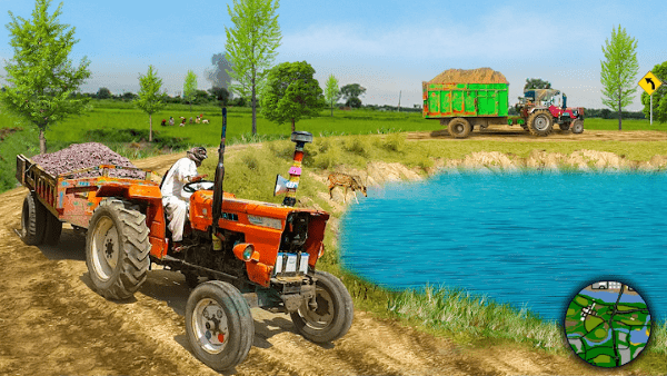 拖拉机手推车越野游戏(tractor trolly offroad)截图1