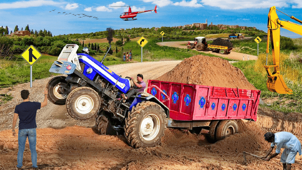 拖拉机手推车越野游戏(tractor trolly offroad)截图2