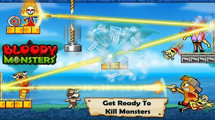弹跳射击打僵尸游戏(bloody monsters)截图1