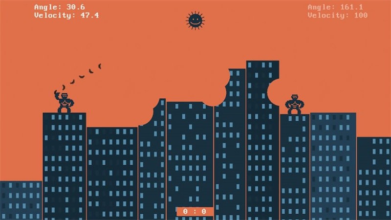 复古大猩猩火炮游戏(retro gorilla artillery game)截图1