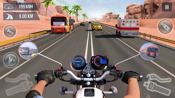 摩托交通赛车3d游戏截图1