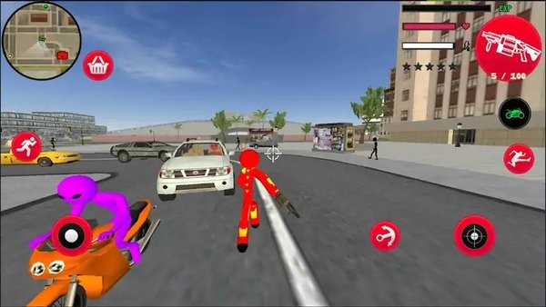 火柴人钢铁侠英雄游戏(iron stickman rope hero)截图1