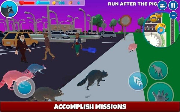 浣熊冒险模拟器游戏(raccoon adventure city simulator 3d)截图3