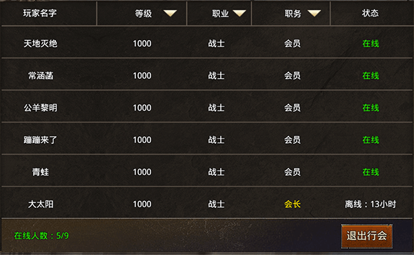 成员列表
