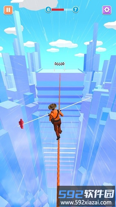 空中滑索赛手机版(sky rope adventure)截图1