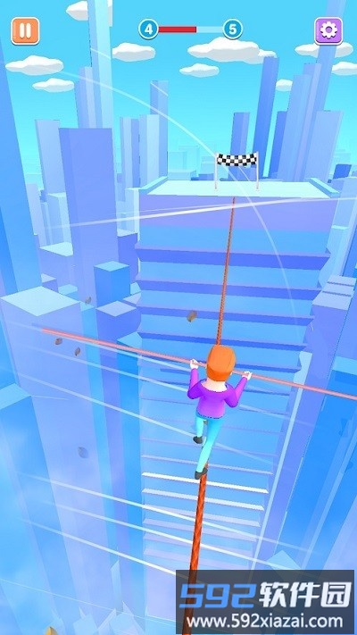 空中滑索赛手机版(sky rope adventure)截图4