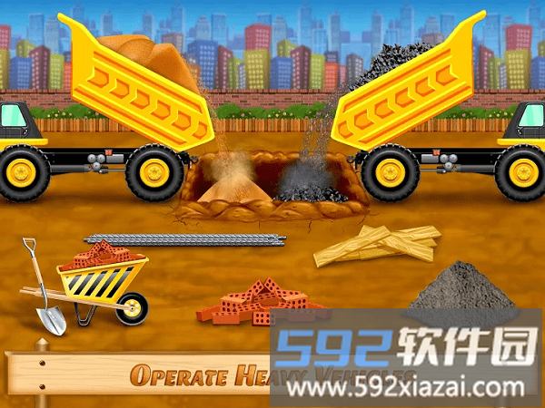 工程车辆建造房屋和洗车游戏截图2