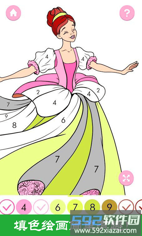冰雪公主涂色画画游戏截图2