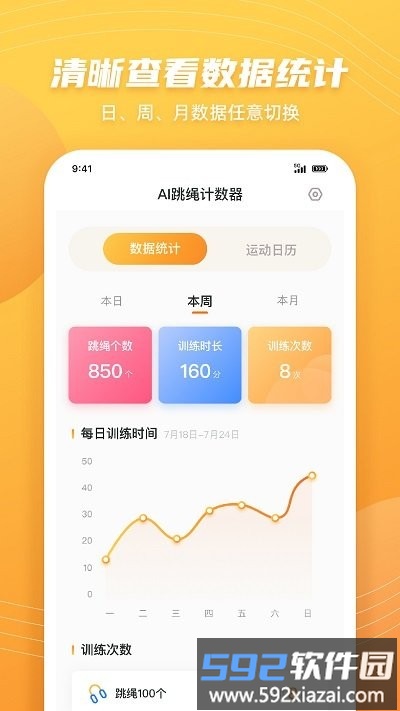 跳绳计数天天练app(airopeskipping)截图3