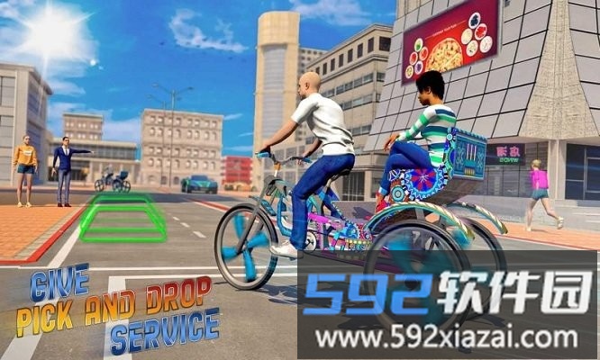 自行车乘客模拟器最新版(BMX Bicycle Taxi Driving City Passenger Simulator)截图1