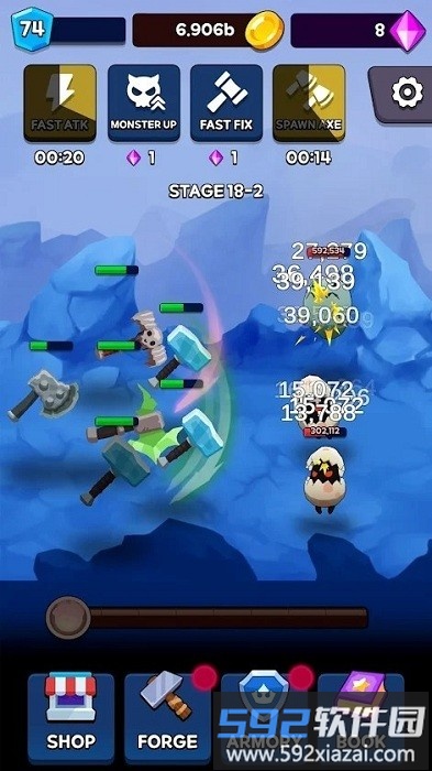 终极斧头空闲点击器(ultimateaxeclicker)截图1
