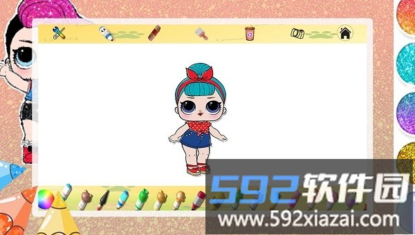 棒棒糖娃娃涂色小游戏(b21 coloring art)截图1