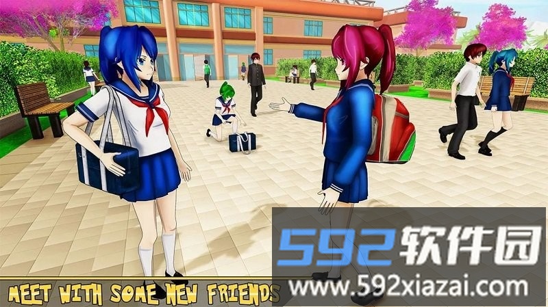 漫画校园女生模拟器游戏(anime high school life)截图1