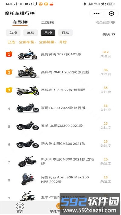 摩托车排行榜2025截图4