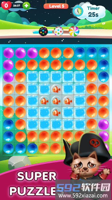 kitty bubble泡泡流行拼图游戏截图1