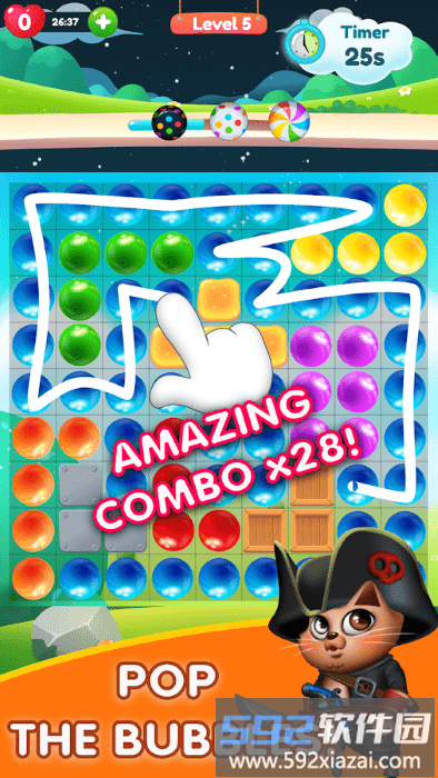 kitty bubble泡泡流行拼图游戏截图4