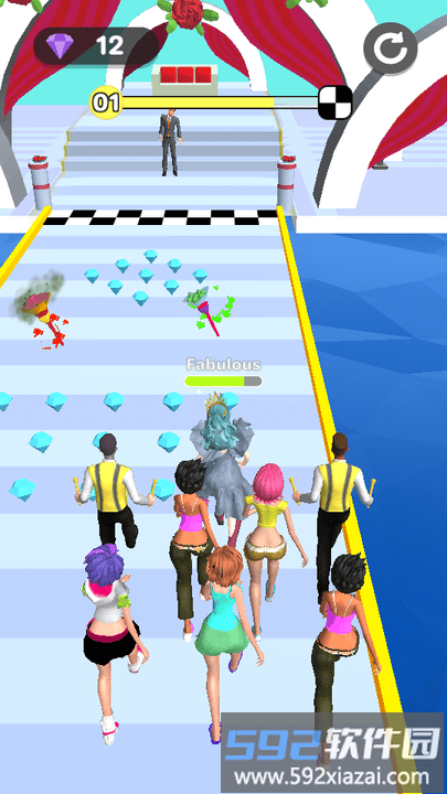 新娘穿裙子加速跑小游戏(bridal dress up run)