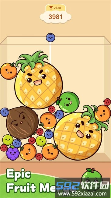 水果合并小游戏(Fruit Merge: Juicy Drop Game)截图2