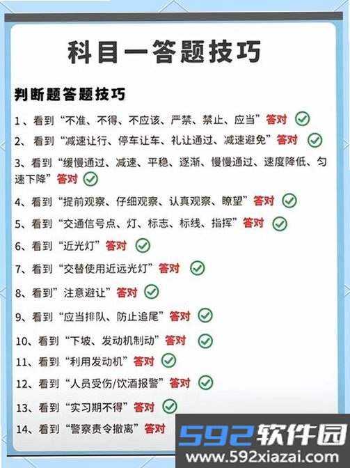 驾考科目一技巧大全