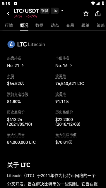 LTC莱特币实时价格行情查询APP最新版下载截图4