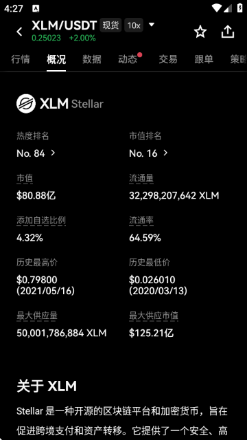 XLM币价格行情走势查询APP最新版下载截图1