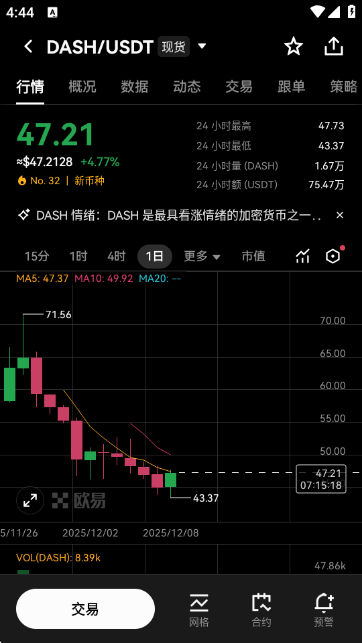 DASH达世币交易所APP最新版下载截图1
